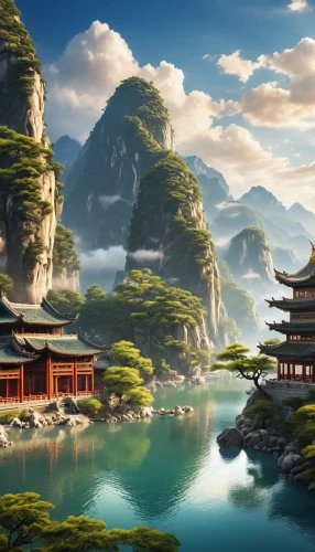 asian architecture,landscape background,chinese background,fantasy landscape,chinese temple,chinese architecture,japan landscape,oriental,world digital painting,the golden pavilion,golden pavilion,japanese background,chinese clouds,chinese art,oriental painting,yunnan,south korea,forbidden palace,cartoon video game background,hall of supreme harmony,Photography,General,Realistic