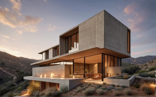 dunes house,modern architecture,modern house,cubic house,house in the mountains,house in mountains,3d rendering,eco-construction,contemporary,cube house,exposed concrete,dune ridge,mid century house,frame house,concrete construction,cube stilt houses,timber house,luxury property,corten steel,render,Photography,General,Natural