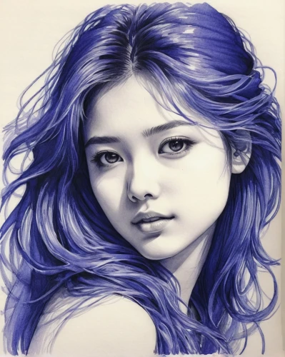 color pencil,girl drawing,blue painting,girl portrait,pencil color,colored pencil,colored pencil background,colored pencils,ballpoint pen,watercolor blue,color pencils,coloured pencils,la violetta,photo painting,colour pencils,indigo,crayon colored pencil,digital art,watercolor pencils,blue color,Illustration,Japanese style,Japanese Style 09