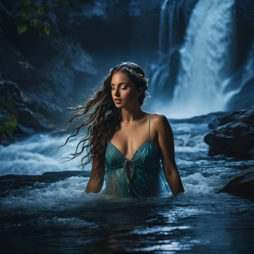 water nymph,celtic woman,girl on the river,water fall,blue lagoon,waterfalls,blue enchantress,waterfall,the blonde in the river,bridal veil fall,flowing water,water flowing,siren,water wild,rusalka,mermaid background,the night of kupala,merfolk,hula,water flow,Photography,General,Fantasy