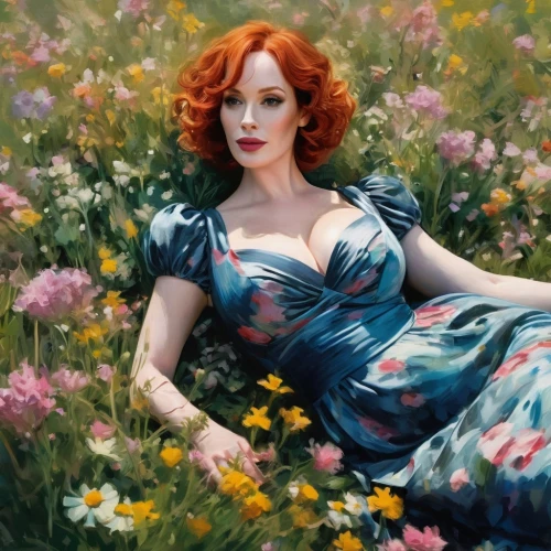 girl in flowers,flora,girl in the garden,floral,sea of flowers,field of flowers,fantasy portrait,splendor of flowers,falling flowers,holding flowers,beautiful girl with flowers,may flowers,blanket of flowers,girl lying on the grass,spring flowers,retro flowers,flower painting,maureen o'hara - female,meadow,meadow in pastel,Conceptual Art,Oil color,Oil Color 10