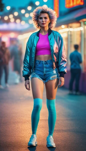 retro woman,80s,retro girl,cyberpunk,eleven,b3d,rockabella,photoshop manipulation,retro women,mini e,girl walking away,plus-size model,1980's,fat,3d figure,fatayer,pedestrian,girl in a long,woman walking,harajuku,Photography,General,Realistic