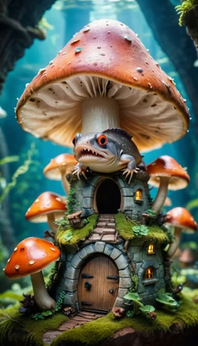 mushroom landscape,mushroom island,medicinal mushroom,toadstools,forest mushroom,club mushroom,tree mushroom,agaric,fairy village,fairy house,toadstool,agaricaceae,mushrooms,situation mushroom,cubensis,mushroom,mushroom type,blue mushroom,champignon mushroom,forest mushrooms,Photography,General,Cinematic