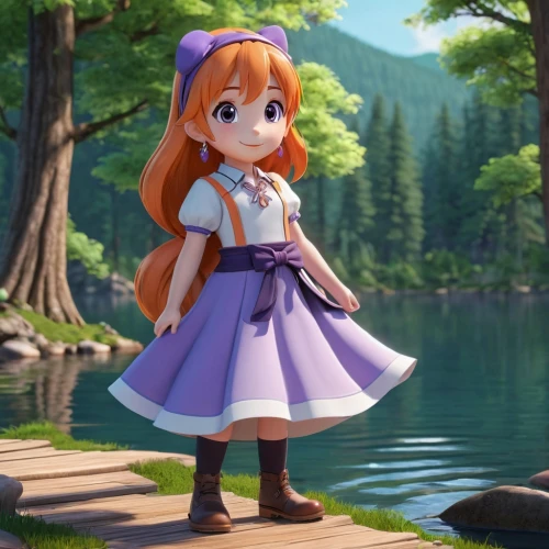 honoka,country dress,princess anna,nora,maci,a girl in a dress,vanessa (butterfly),merida,cute cartoon character,nami,rapunzel,daphne,cinnamon girl,frula,fairy tale character,maya,countrygirl,ako,mikuru asahina,heidi country,Unique,3D,3D Character