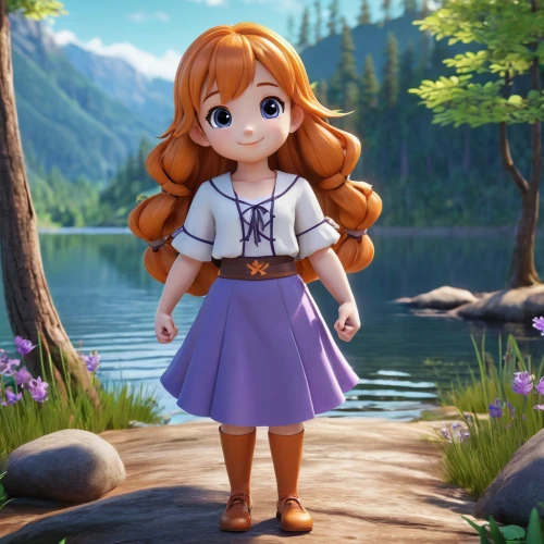 merida,princess anna,cute cartoon character,princess sofia,rapunzel,fairy tale character,vanessa (butterfly),disney character,agnes,nora,maci,cinderella,heidi country,a girl in a dress,daphne,country dress,ariel,little girl fairy,celtic queen,celtic woman,Unique,3D,3D Character