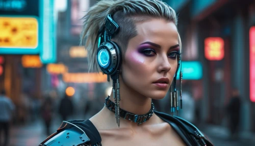 cyberpunk,cyborg,cyber,audio player,cybernetics,futuristic,cyber glasses,artificial hair integrations,streampunk,wireless headset,cyberspace,ai,electronic music,neon human resources,digiart,music player,electronic,music background,wireless headphones,media player,Photography,General,Realistic