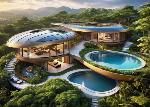 floating islands,luxury property,tropical house,floating island,asian architecture,futuristic architecture,luxury real estate,eco-construction,floating huts,cube stilt houses,eco hotel,luxury home,chinese architecture,holiday villa,dunes house,vietnam,modern architecture,roof landscape,beautiful home,modern house,Photography,General,Realistic