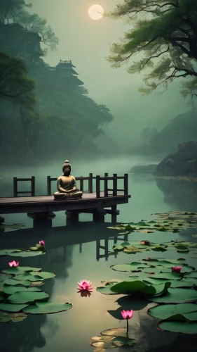 water lotus,lotus pond,lotus on pond,sacred lotus,tranquility,tea zen,calm water,lotus flowers,waterlily,landscape background,lily pad,lotus blossom,lily pond,japan landscape,stone lotus,water lily,water lilies,chinese art,meditate,zen,Photography,General,Cinematic