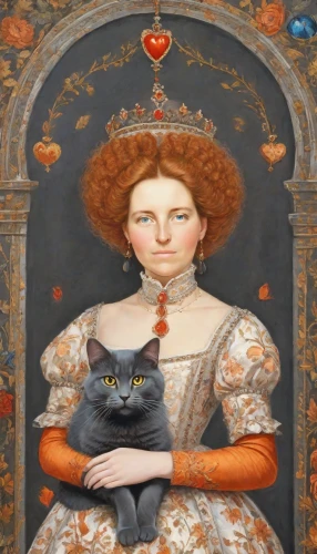 cat portrait,romantic portrait,gothic portrait,napoleon cat,elizabeth i,selkirk rex,portrait of a woman,figaro,mona lisa,portrait of a girl,cat european,cat,pferdeportrait,frida,woman holding pie,puss,ginger cat,cat image,merida,victorian lady,Digital Art,Classicism