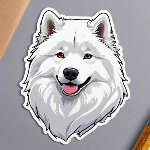 samoyed,akita inu,akita,dog illustration,clipart sticker,eurasier,malamute,berger blanc suisse,husky,white shepherd,animal stickers,tervuren,american eskimo dog,white dog,dog drawing,vector illustration,german spitz klein,vector art,sticker,kishu,Unique,Design,Sticker