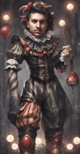jester,juggler,rodeo clown,horror clown,pinocchio,scary clown,harlequin,creepy clown,ringmaster,scandia gnome,geppetto,clown,hatter,magician,cirque,napoleon bonaparte,fantasy portrait,gnome,the roman centurion,pierrot