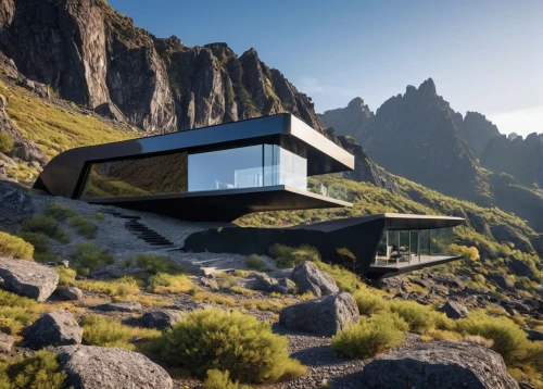 cubic house,dunes house,house in mountains,house in the mountains,cube house,futuristic architecture,modern architecture,cube stilt houses,modern house,inverted cottage,the cabin in the mountains,frame house,holiday home,mirror house,luxury property,arhitecture,luxury real estate,archidaily,mountain station,mountain hut,Photography,General,Realistic