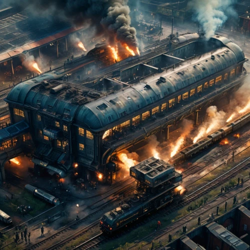 train crash,district 9,train wreck,steam icon,steam locomotives,freight depot,diesel train,tank wagons,the train,steam release,post apocalyptic,destroyed city,merchant train,warsaw uprising,tank cars,french train station,german reichsbahn,the transportation system,train shocks,freight trains,Photography,General,Fantasy