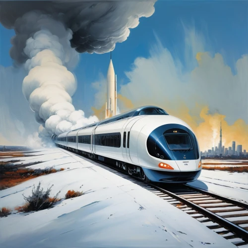 high-speed rail,high-speed train,intercity train,amtrak,high speed train,intercity express,international trains,long-distance train,electric locomotives,electric train,intercity,winter service,the train,supersonic transport,bullet train,trains,steam locomotives,early train,high-speed,passenger train,Conceptual Art,Oil color,Oil Color 01