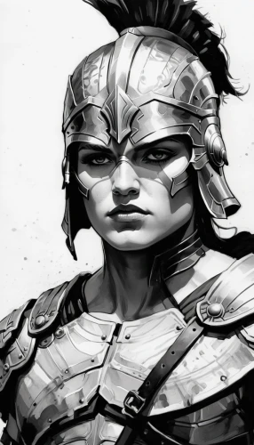 female warrior,warrior woman,centurion,cuirass,joan of arc,armor,head woman,breastplate,armored,armour,grayscale,spartan,warrior,knight armor,pencil art,the warrior,minerva,swordswoman,charcoal pencil,wind warrior,Illustration,Black and White,Black and White 12