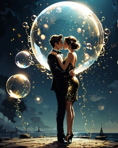 ballroom dance,mirror ball,waterglobe,amorous,dancesport,love in air,romantic scene,the ball,waltz,dancing couple,argentinian tango,latin dance,roaring twenties couple,romantic night,vintage boy and girl,great gatsby,gold and black balloons,ballroom,crystal ball-photography,romantic portrait,Conceptual Art,Fantasy,Fantasy 06