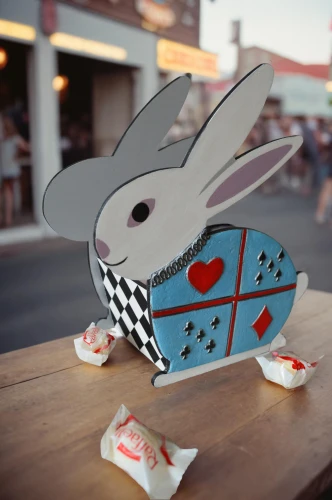 deco bunny,mousetrap,tin car,hare trail,wood rabbit,matchbox car,american snapshot'hare,checkered flag,white rabbit,paper art,whimsical animals,matchbox,origami,rabbit,bunny,toy car,animals play dress-up,gray hare,cottontail,easter bunny