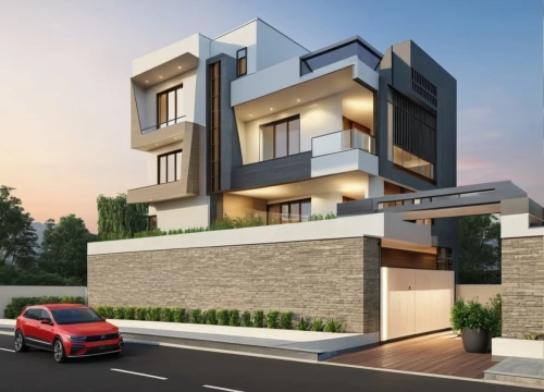 build by mirza golam pir,modern house,modern architecture,residential house,two story house,3d rendering,cubic house,residential tower,contemporary,house shape,house sales,residential,modern building,sky apartment,smart home,block balcony,new housing development,cube house,exterior decoration,modern style,Photography,General,Realistic