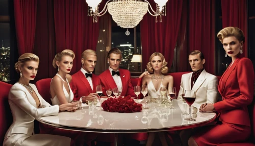 vanity fair,exclusive banquet,red tablecloth,dinner party,tablescape,advertising campaigns,fine dining restaurant,great gatsby,the crown,perfumes,red carnation,amaryllis family,boardroom,nightclub,spy visual,shades of red,diner,man in red dress,kristbaum ball,new year's eve 2015,Photography,General,Realistic