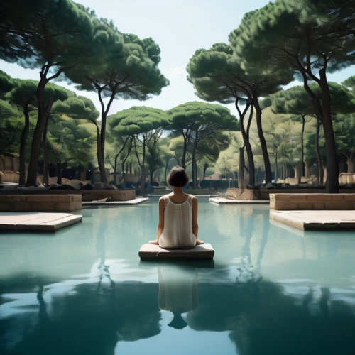 infinity swimming pool,villa borghese,vipassana,woman at the well,meditate,meditation,meditative,reflecting pool,tranquility,meditating,south france,provencal life,fontainebleau,lotus position,lilly pond,tuileries garden,provence,contemplation,peacefulness,conceptual photography
