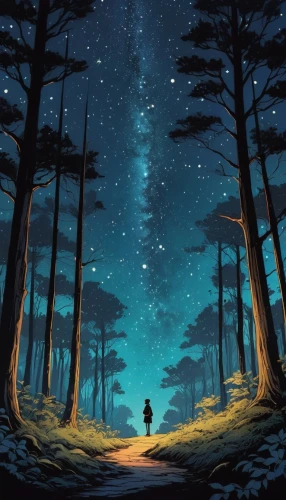star wood,forest of dreams,the night sky,falling stars,night stars,starry sky,background image,the stars,music background,stargazing,cartoon video game background,night sky,star sky,world digital painting,would a background,sci fiction illustration,falling star,fireflies,night scene,forest background,Illustration,Realistic Fantasy,Realistic Fantasy 16