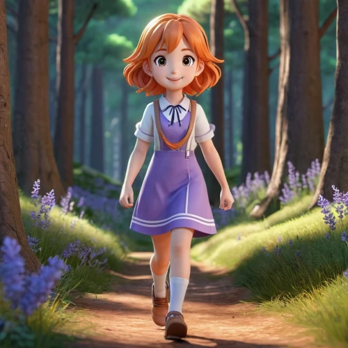 cute cartoon character,princess anna,forest walk,agnes,forest clover,ballerina in the woods,in the forest,bluebell,little girl fairy,little girl running,child fairy,fairy tale character,fairy forest,a girl in a dress,clove garden,forest path,princess sofia,farmer in the woods,rosa ' the fairy,cinderella,Unique,3D,3D Character