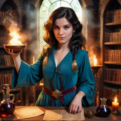 candlemaker,sorceress,the witch,librarian,apothecary,the enchantress,potions,divination,fantasy picture,fantasy woman,celebration of witches,emile vernon,catarina,clockmaker,princess sofia,witches,fantasy portrait,priestess,potion,witchcraft,Photography,General,Cinematic