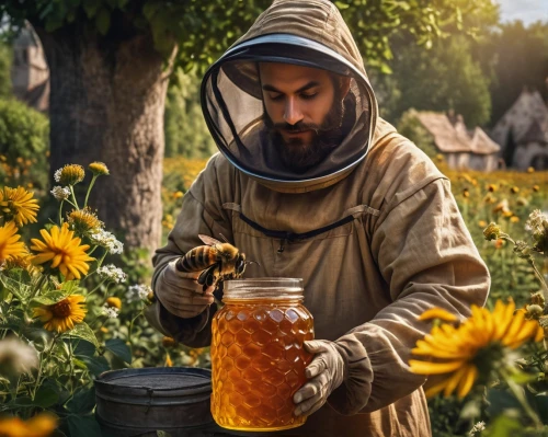 beekeeper,kombucha,beekeepers,honey jar,beekeeping,apothecary,honey jars,the abbot of olib,beekeeper plant,monk,mead,friar,beekeeper's smoker,hieromonk,chamomile in wheat field,bee keeping,honey products,candlemaker,chamomile,ivan-tea,Photography,General,Fantasy