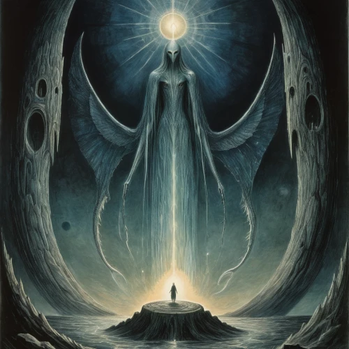 the pillar of light,light bearer,mirror of souls,mysticism,shamanic,astral traveler,inner light,divination,horn of amaltheia,firmament,esoteric,angelology,occult,shamanism,spiritualism,priestess,sepulchre,hinnom,stargate,monolith,Illustration,Black and White,Black and White 23