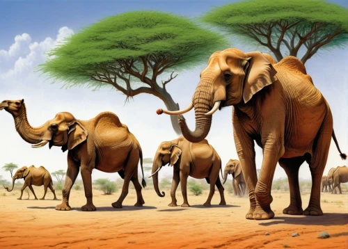 dromedaries,camels,tsavo,african elephants,dromedary,two-humped camel,elephantine,camel caravan,elephant herd,cartoon elephants,camel train,arabian camel,camel,serengeti,animal migration,elephants and mammoths,camelride,bactrian camel,camelid,giraffidae,Conceptual Art,Daily,Daily 01