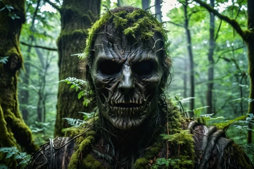 forest man,hag,tree man,primitive man,woodsman,shaman,the ugly swamp,orc,predator,devil's walkingstick,groot,shamanic,aaa,groot super hero,shamanism,wooden mask,supernatural creature,district 9,dead earth,forest animal