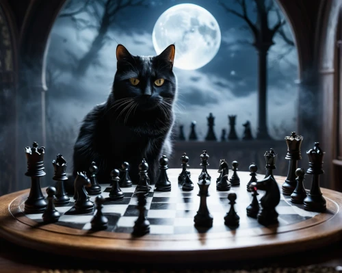 chess player,chess,play chess,chess game,halloween cat,halloween black cat,chess pieces,chess men,fantasy picture,pawn,chess piece,black cat,cat image,dark art,halloween poster,halloween and horror,black magic,cat warrior,chess board,vertical chess,Photography,Artistic Photography,Artistic Photography 10
