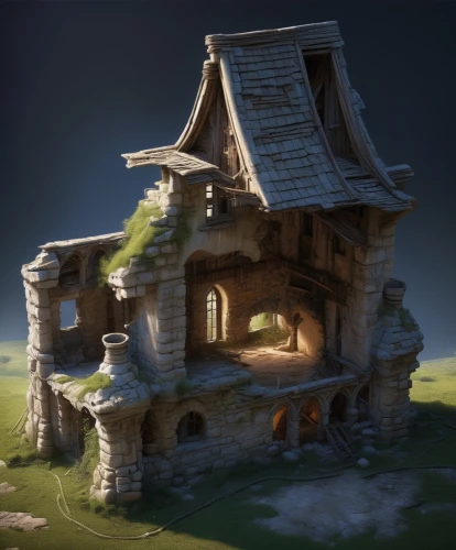 ancient house,small house,miniature house,witch's house,3d render,little house,stone house,lonely house,render,stone houses,crispy house,crooked house,old home,fairy house,3d rendered,build a house,wooden house,home landscape,traditional house,fairy chimney,Conceptual Art,Fantasy,Fantasy 01