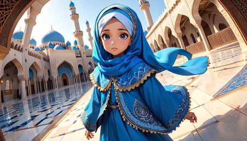 islamic girl,rem in arabian nights,aladin,hijaber,aladdin,jilbab,aladha,hijab,muslima,ramadan background,muslim woman,disney character,arabian,samarkand,girl praying,fatima,princess anna,orientalism,abaya,cute cartoon character,Anime,Anime,General