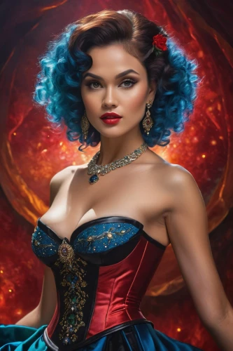 fantasy woman,fantasy art,fantasy portrait,fantasy picture,world digital painting,queen of hearts,horoscope libra,rosa ' amber cover,sorceress,collectible card game,blue enchantress,wonderwoman,sci fiction illustration,cinderella,symetra,miss vietnam,mystique,tantra,queen of the night,radha,Photography,General,Cinematic