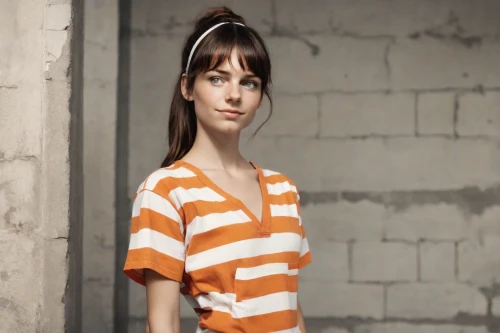 horizontal stripes,striped background,feist,girl in a long,prisoner,girl in t-shirt,the girl in nightie,clementine,female model,liberty cotton,isolated t-shirt,stripes,women's clothing,women clothes,wooden mannequin,sigourney weave,one-piece garment,television character,women fashion,lindsey stirling,Photography,Natural