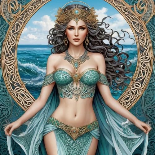 celtic queen,merfolk,fantasy art,the sea maid,god of the sea,believe in mermaids,mermaid,celtic woman,mermaid background,the zodiac sign pisces,fantasy woman,sea fantasy,green mermaid scale,rusalka,the enchantress,aphrodite,mermaid vectors,zodiac sign libra,siren,sorceress,Illustration,Black and White,Black and White 03