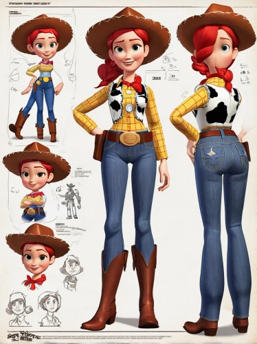 cowgirl,cowgirls,toy story,sewing pattern girls,countrygirl,agnes,toy's story,cute cartoon character,maci,sheriff,heidi country,cow boy,costume design,redhead doll,durango boot,clementine,cowboy beans,animated cartoon,disney character,coco,Unique,Design,Character Design