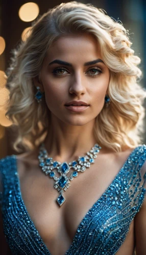 elsa,social,jeweled,blonde woman,bridal jewelry,wallis day,cinderella,celtic woman,jewelry manufacturing,chrystal,hollywood actress,necklace,blue enchantress,silvery blue,birds of prey-night,silver,female hollywood actress,celtic queen,romantic look,jewlry,Photography,General,Cinematic