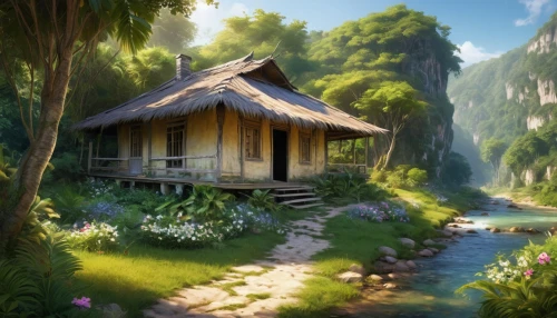 house in the forest,summer cottage,home landscape,small cabin,little house,small house,wooden house,cottage,wooden hut,idyllic,ancient house,world digital painting,beautiful home,traditional house,house in mountains,lonely house,landscape background,fisherman's house,log cabin,the cabin in the mountains,Photography,General,Realistic