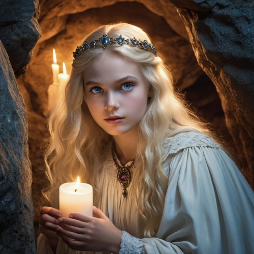 the night of kupala,white rose snow queen,elsa,candlemaker,the snow queen,mystical portrait of a girl,candlelights,candlelight,candlemas,the enchantress,priestess,sorceress,torchlight,violet head elf,cinderella,elven,eufiliya,candle light,jessamine,enchanting,Photography,General,Realistic