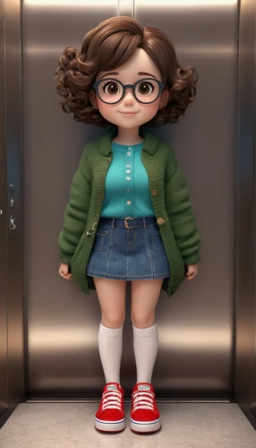 agnes,cute cartoon character,fashionable girl,fashion girl,barb,cartoon character,librarian,disney character,fashionista,smart look,fashion doll,main character,plus-size model,television character,despicable me,plus-size,woman in menswear,cute cartoon image,school clothes,rockabella,Unique,3D,3D Character