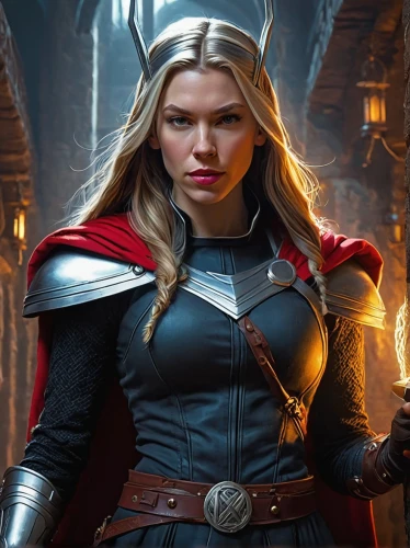 thor,symetra,scarlet witch,fantasy woman,norse,female warrior,olallieberry,god of thunder,avenger,lokportrait,power icon,bokah,viking,captain marvel,bordafjordur,eufiliya,elenor power,head woman,samara,jaya,Conceptual Art,Fantasy,Fantasy 01