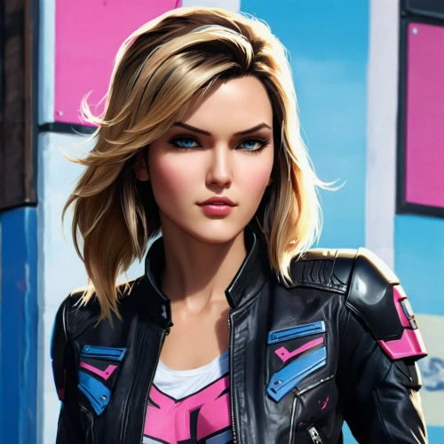 fashion vector,wpap,leather jacket,pop art style,pop art girl,girl-in-pop-art,vector girl,biker,airbrushed,pink vector,portrait background,world digital painting,pink background,jacket,pop art background,cool pop art,barbie doll,edit icon,motorcycle racer,vector art,Photography,General,Commercial