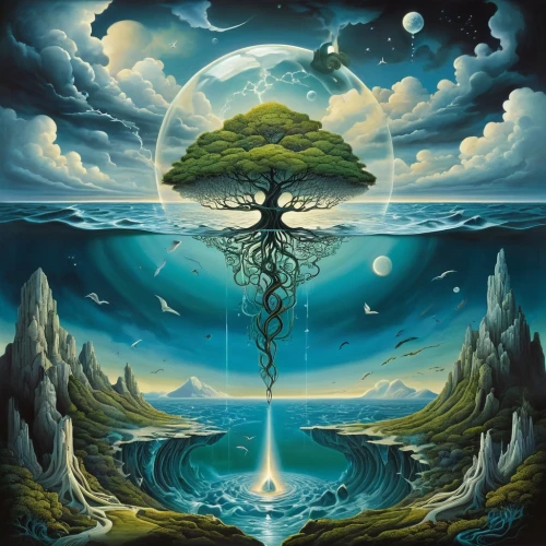 mother earth,tree of life,magic tree,celtic tree,the branches of the tree,the roots of trees,mother nature,fantasy art,shamanism,surrealism,the earth,fantasy picture,flourishing tree,mantra om,tree and roots,psychedelic art,parallel worlds,the trees,equilibrium,mirror of souls,Illustration,Black and White,Black and White 07