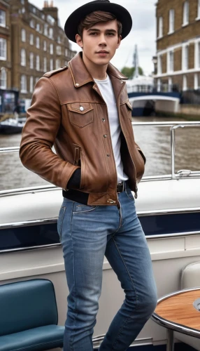 brown hat,leather hat,brown sailor,thames trader,cowboy hat,fuller's london pride,cowboy,trilby,river island,stetson,men hat,shoreditch,george russell,park ranger,panama hat,mans hat,menswear,male model,fedora,brown leather shoes,Photography,General,Realistic