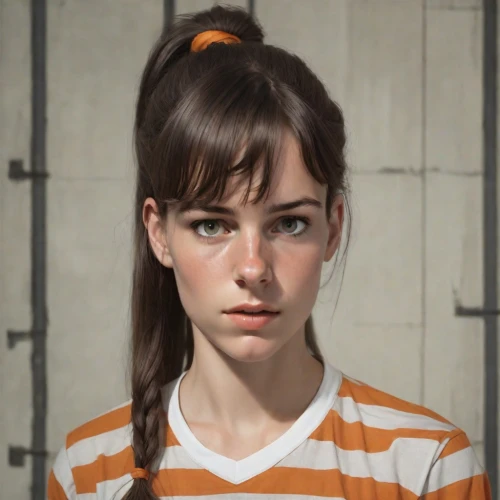 portrait of a girl,girl in t-shirt,girl portrait,polo shirt,young woman,the girl's face,clementine,portrait background,orange,lara,female model,girl in a long,girl studying,pigtail,teen,lori,child portrait,retro girl,girl with cloth,worried girl,Photography,Natural
