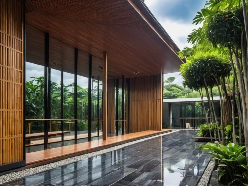 corten steel,wooden decking,timber house,tropical house,laminated wood,glass facade,landscape designers sydney,landscape design sydney,glass wall,wood deck,structural glass,garden design sydney,singapore,asian architecture,bamboo curtain,wooden house,modern house,wooden floor,hawaii bamboo,glass panes,Photography,General,Realistic