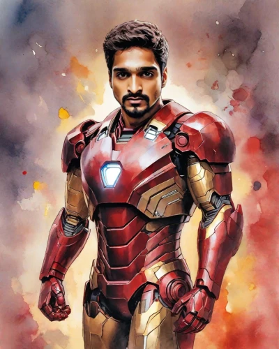 iron man,ironman,iron-man,tony stark,mass,thavil,iron,big hero,red super hero,indian celebrity,virat kohli,steel man,devikund,sikaran,mahendra singh dhoni,sevai,suit actor,comic hero,war machine,tekwan,Digital Art,Watercolor