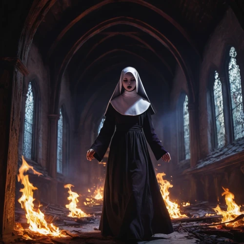 nun,the nun,nuns,benedictine,priest,the witch,haunted cathedral,gothic portrait,gothic woman,flickering flame,the prophet mary,the magdalene,praying woman,woman praying,sorceress,carmelite order,dance of death,fire angel,dark gothic mood,gothic fashion,Conceptual Art,Fantasy,Fantasy 09